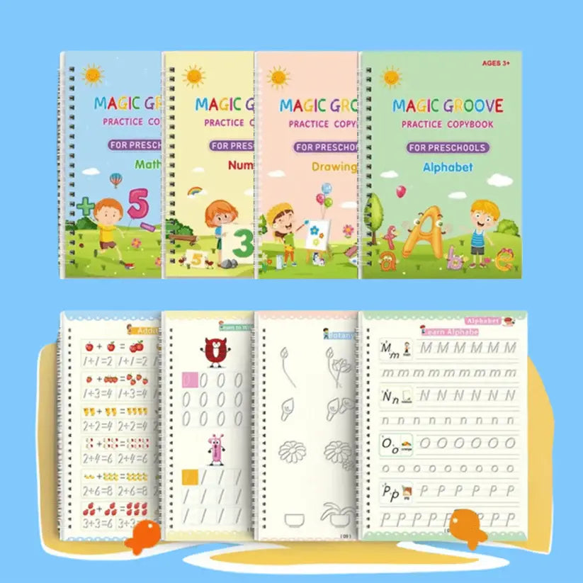 Magic Groove | Sjove bøger til at lære at skrive, tælle og engelsk